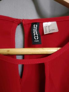 H&amp;M Red Knotted Long Sleeve Top♥️