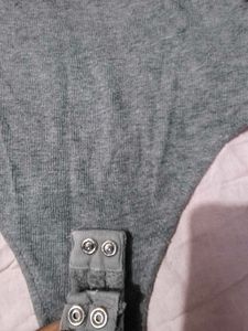 Gray Long Sleeve Bodysuit