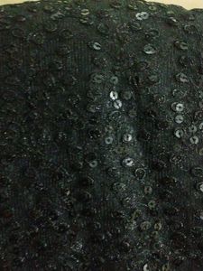 Black Sequin Lace Fabric Sari