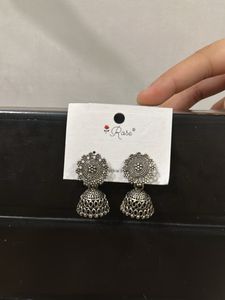 Silver Jhumka Earrings