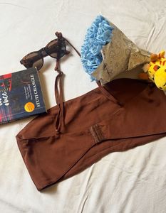 Brown Crop Top - Casual Style