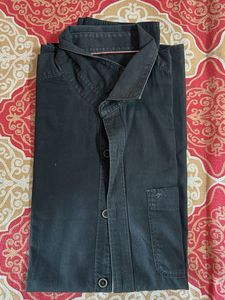 Casual Black Button-Down Shirt