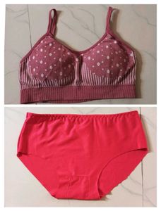 Pink Polka Dot Sports Bra & New Penty