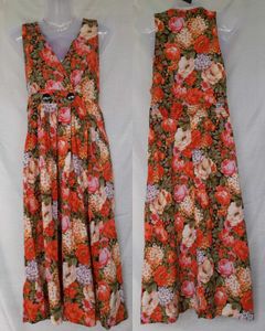 Vintage Floral Print Maxi Dress.