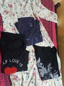 T-Shirt & Floral Top Bundle - Size M. 2 Xl