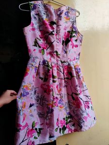 Pink Floral Short Dress