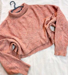Peach Cropped Sweater