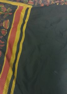Printed Black Chiffon Saree