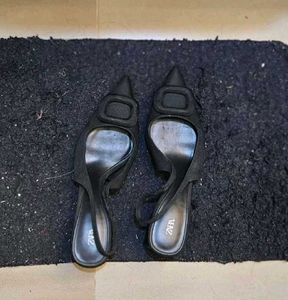 Zara Black Block Heel