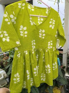 Green Floral short Kurti