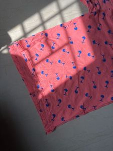 Pink Polo Shirt with Palm Trees