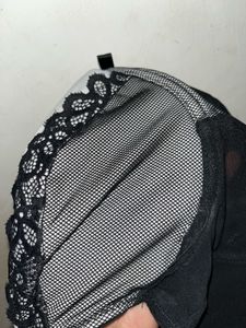 Black Mesh Corset Top