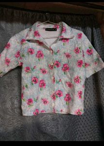 Floral Print Short Sleeve Button Down