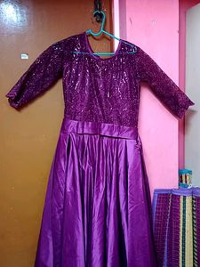 Purple Sequin Bodice Maxi Dress