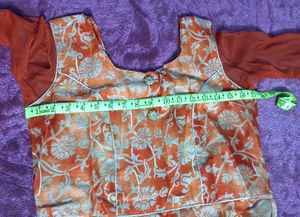 Orange Jacket Frock Suit For Girls