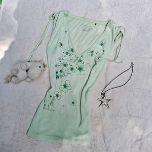 Y2k Printerest Beach Floral Print Top