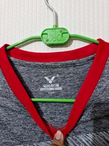 Victor Badminton Tshirt (Grey)