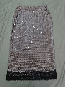 ZARA Sequin Midi Pencil Skirt