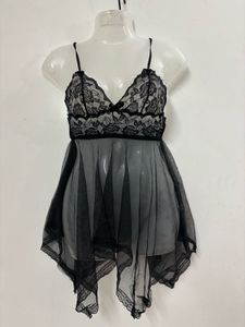 Asymmetrical Mesh Dress Black