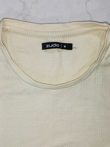 Beige Waffle Knit T-Shirt