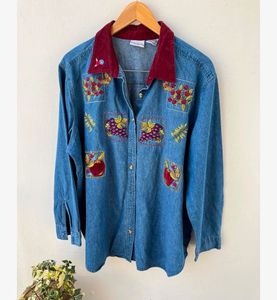 Embroidered Denim Shirt (Vintage)