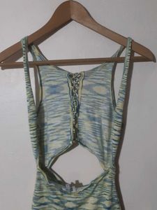 (Negotiable)Patterned Cutout Mini Dress