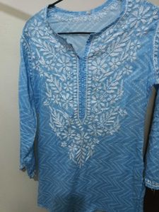 Short Handwork Chikan Kurta