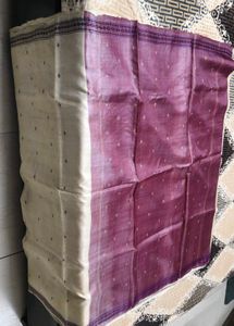 Hand Embroidered double shade Silk Saree