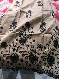 Golden Black Embroidery Kurta Set