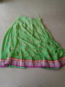 Green skirt with purple and red border