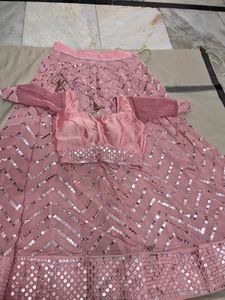 Pink Sequin Lehenga Choli