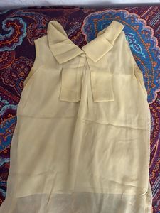 Elegant Yellow Sleeveless Top