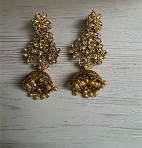 Golden Ethnic Jhumkas