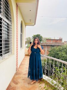 Teal Cutout Maxi Dress