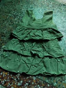 Cute Green Tiered Dress