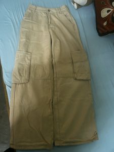 Beige Urbanic Wide Leg Cargo Jeans