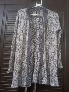 Net Shrug Top Wid Full Embroidery
