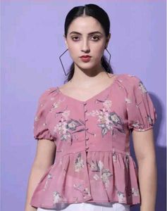 Floral Print Peplum Top