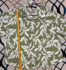 Floral Green Button-Down Shirt