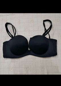Black padded push up bra