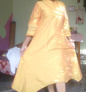 Yellow Embroidered Kurta