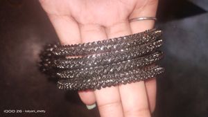 A Beautiful Black Bangles With Hangings 💜