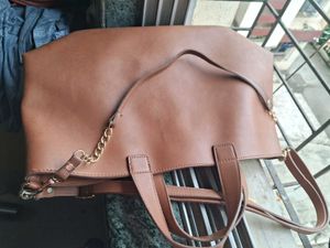 Brown Woven Tote Bag