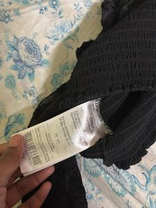 Midnight Muse Black Crop Top – Sheer Net Long Sle