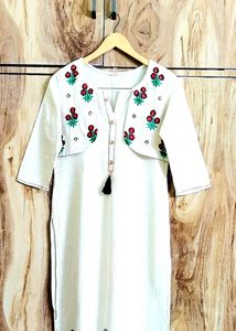 Offwhite Cotton Kurti Size-34