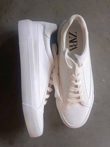 Zara White Platform Sneakers