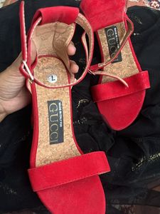 Brand New Red Block Heels