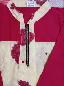 Women Printed Pure Cotton Kurti(Rose And Cream)