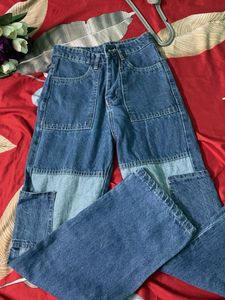 Patchwork Wide Leg Jeans