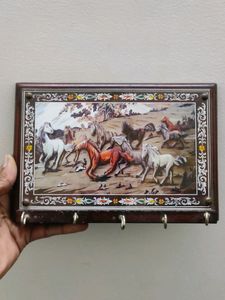 Key Stand With Beautiful Painting Of Horses